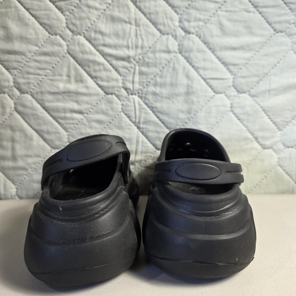 Solaud Platform Black Platform Clog Sandals with Pearl Flower Charm Sz 40 - Picture 7 of 11